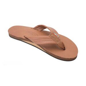 Rainbow Sandals Women's Single Layer Wide Strap Tan with Brown Sandal